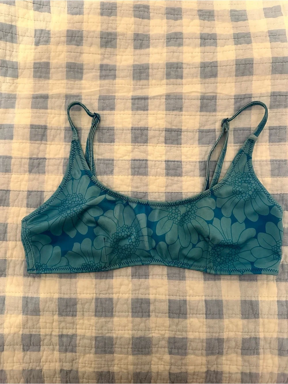 Triangl Swimwear Blue Floral Bikini Top | M